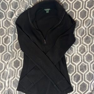 Lauren Ralph Lauren XS waffle knit quarter zip top